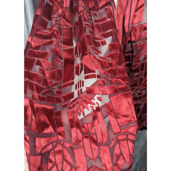 MOMA Officially Licensed Frank Lloyd Wright Red Burnout Scarf - Picture 9 of 12